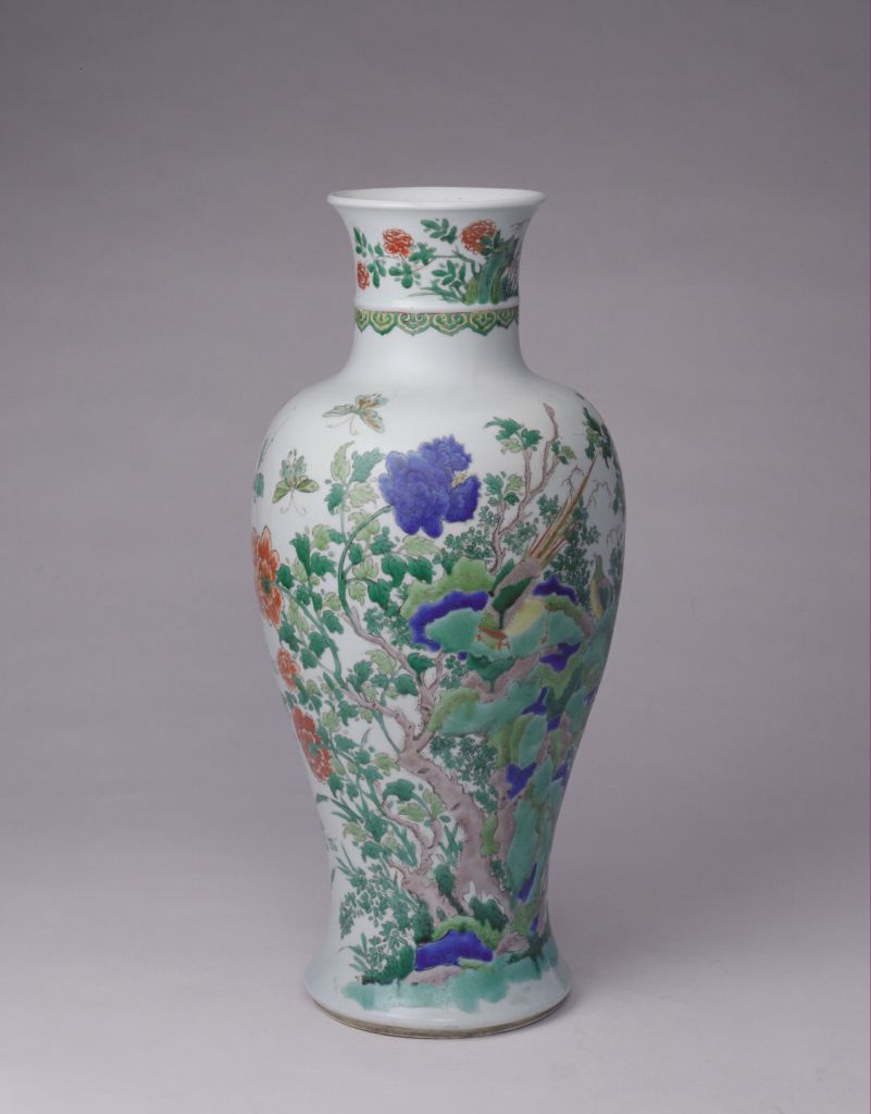 图片[1]-Colorful pheasant and peony vase-China Archive